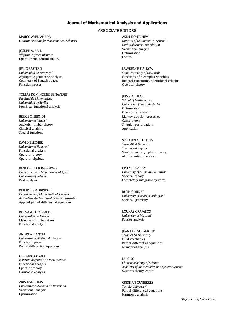 عکس صفحه اول مقاله: Editorial Board Editorial Board