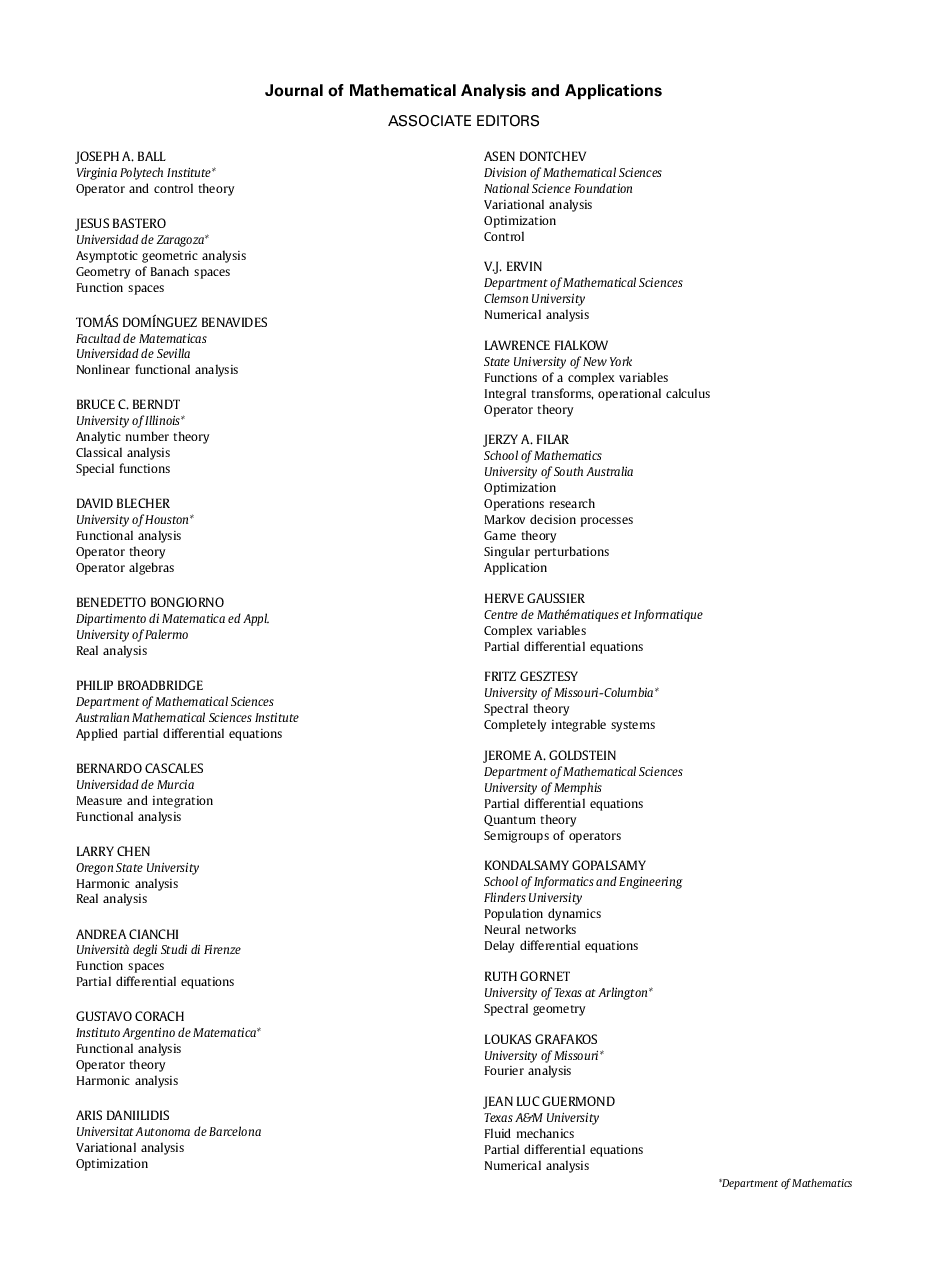 عکس صفحه اول مقاله: Editorial Board Editorial Board