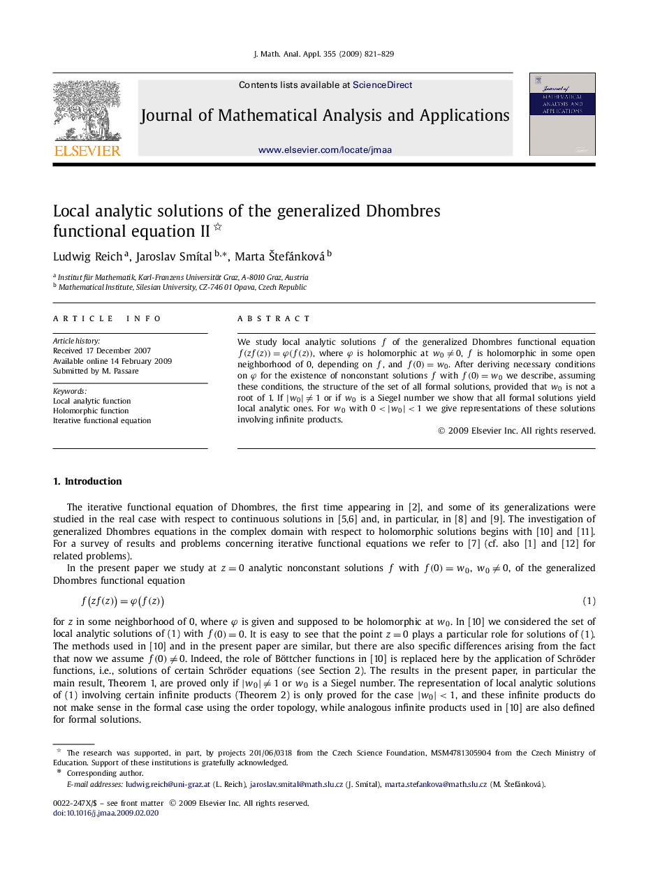 Local analytic solutions of the generalized Dhombres functional equation II 