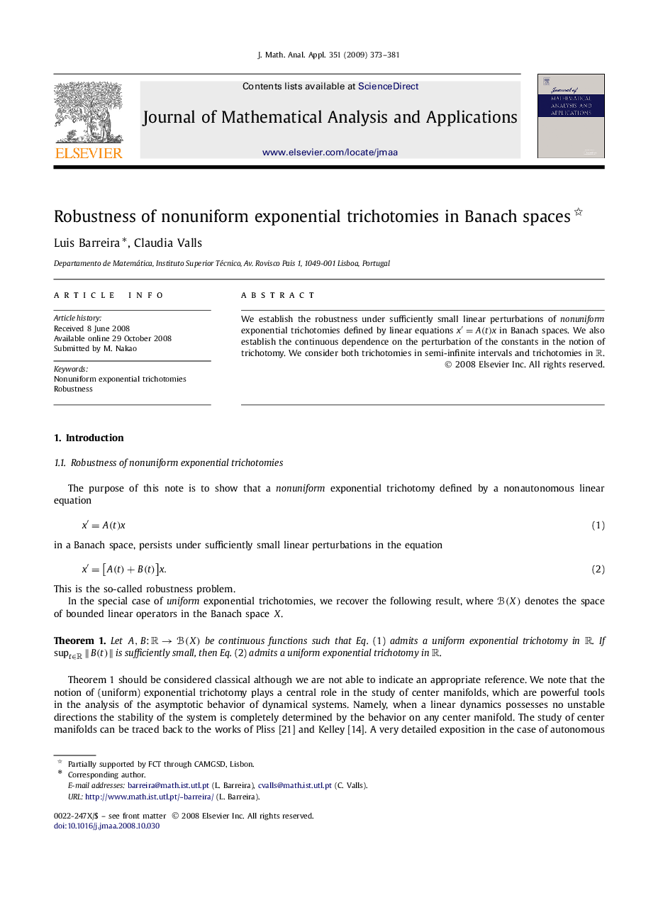 Robustness of nonuniform exponential trichotomies in Banach spaces 