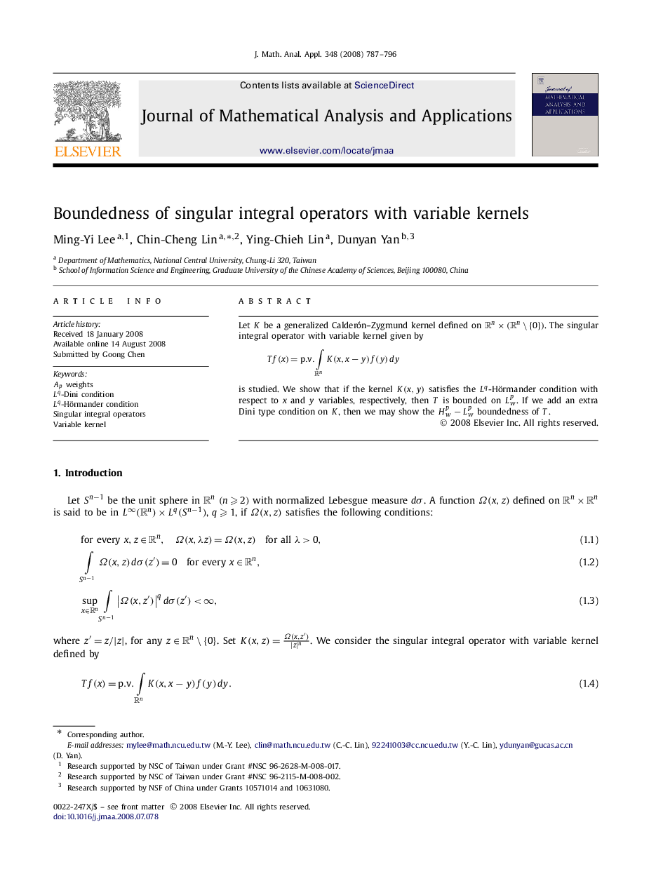 Boundedness of singular integral operators with variable kernels