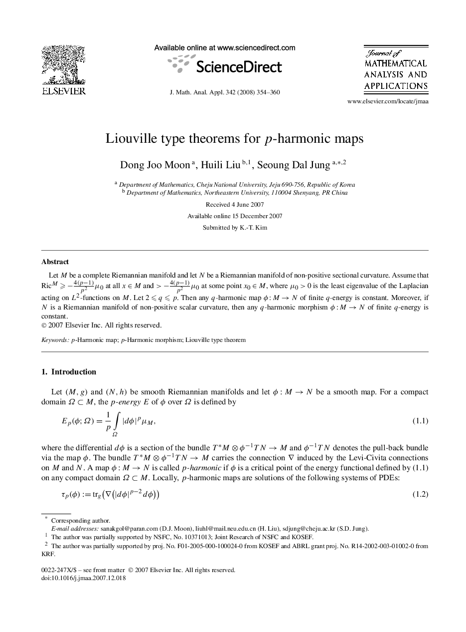Liouville type theorems for p-harmonic maps