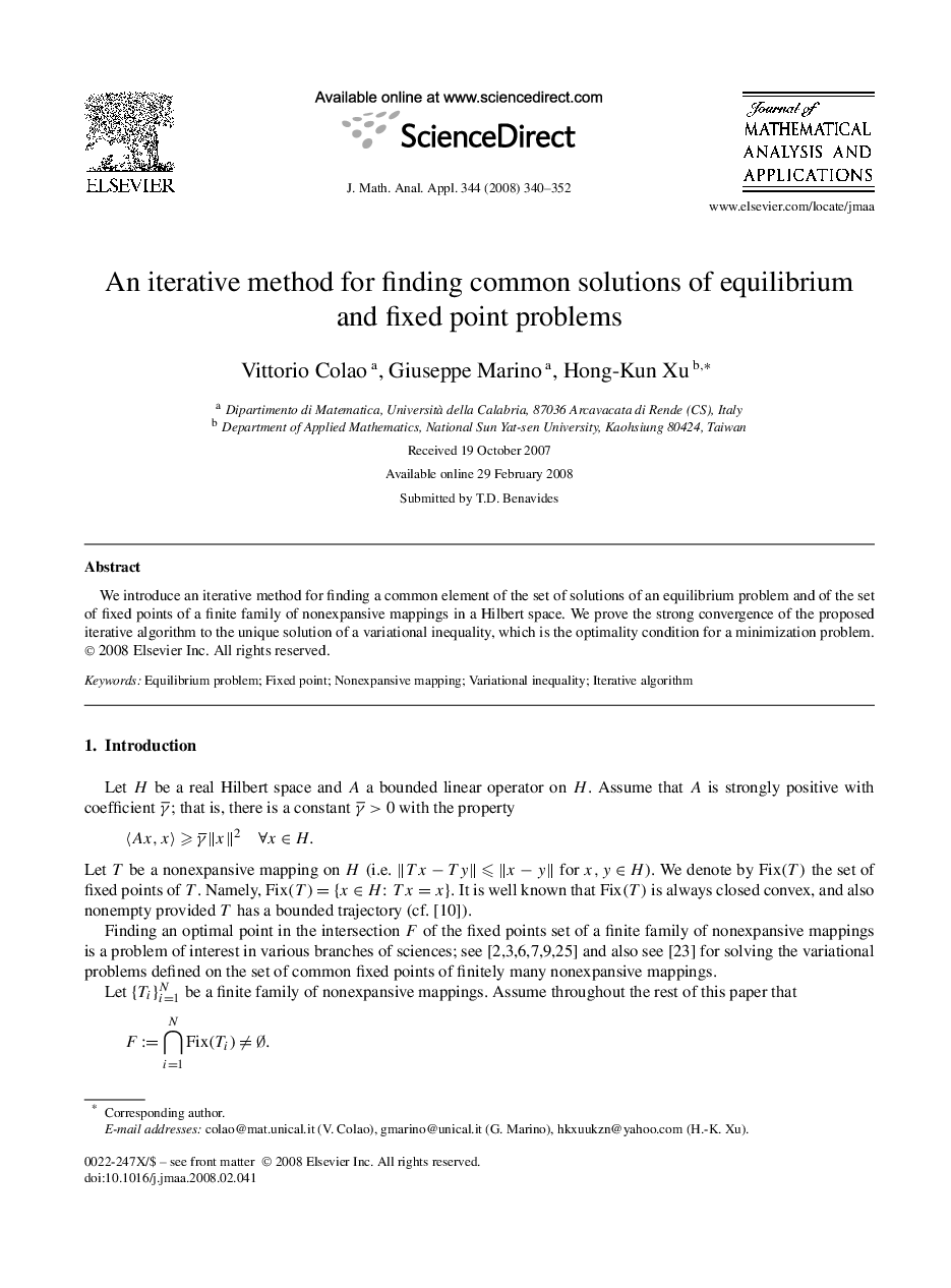 An iterative method for finding common solutions of equilibrium and fixed point problems