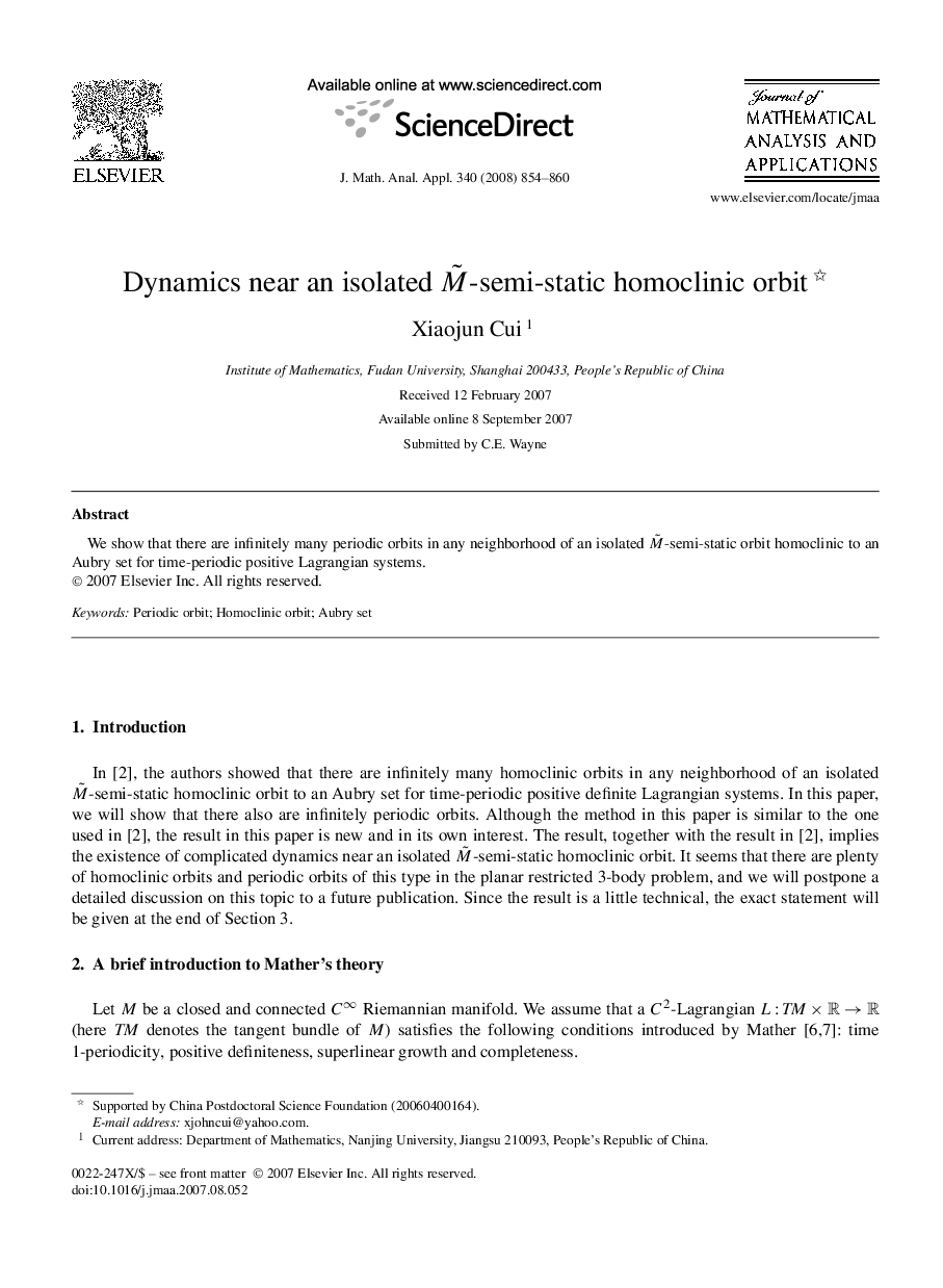 Dynamics near an isolated -semi-static homoclinic orbit 