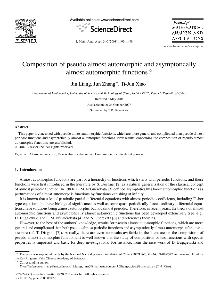 Composition of pseudo almost automorphic and asymptotically almost automorphic functions 