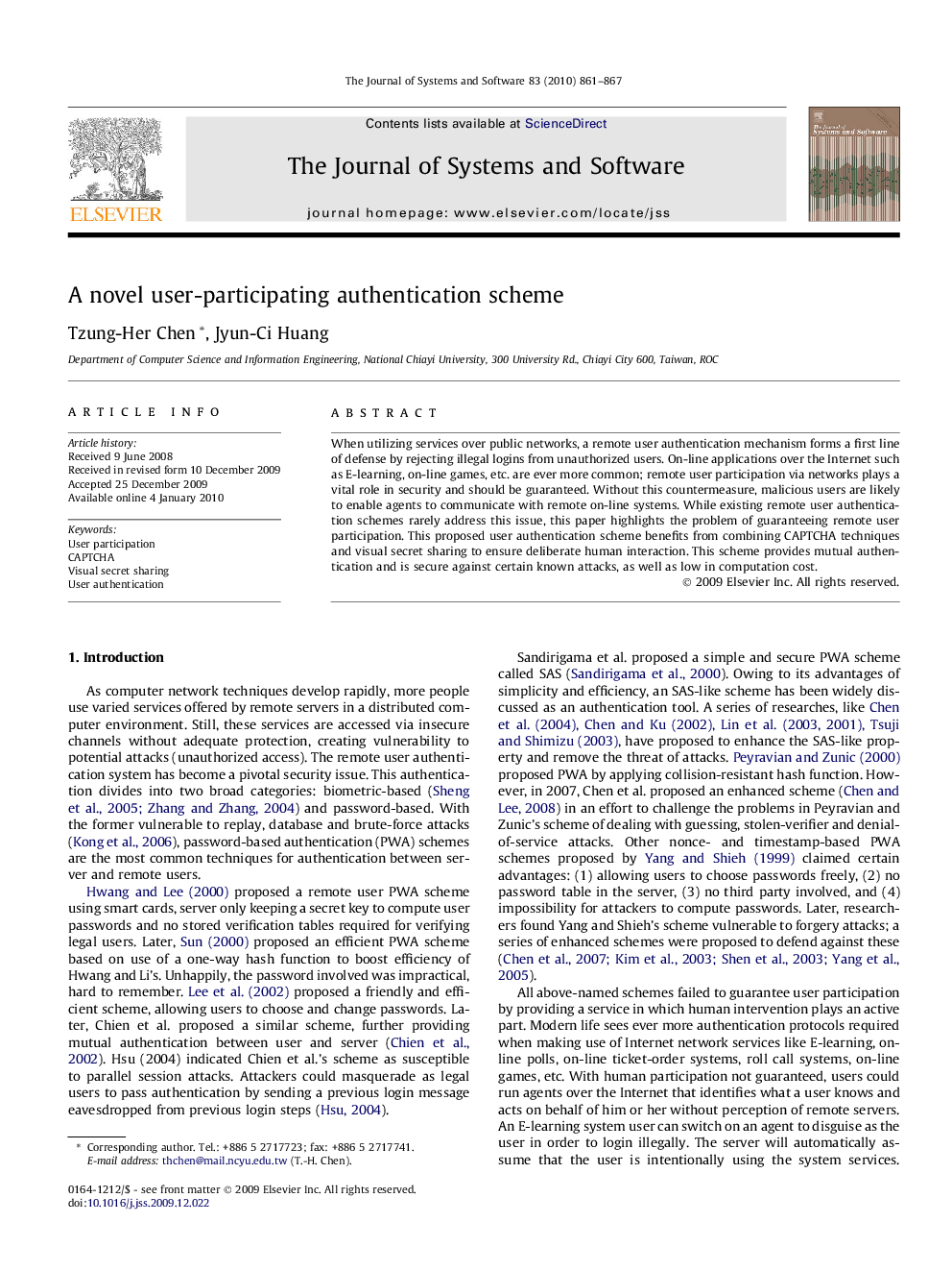 A novel user-participating authentication scheme