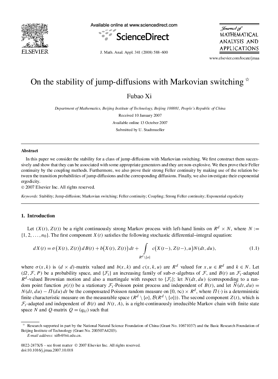 On the stability of jump-diffusions with Markovian switching 