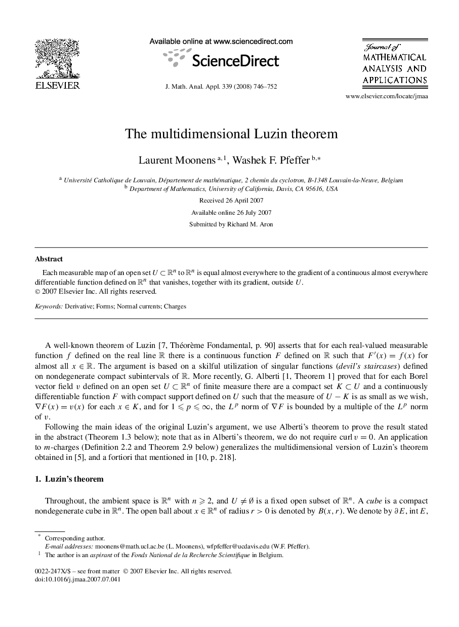 The multidimensional Luzin theorem