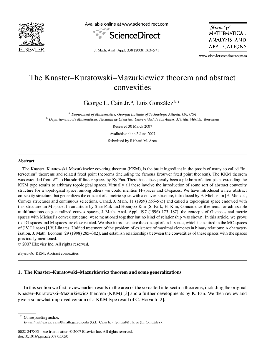 The Knaster–Kuratowski–Mazurkiewicz theorem and abstract convexities