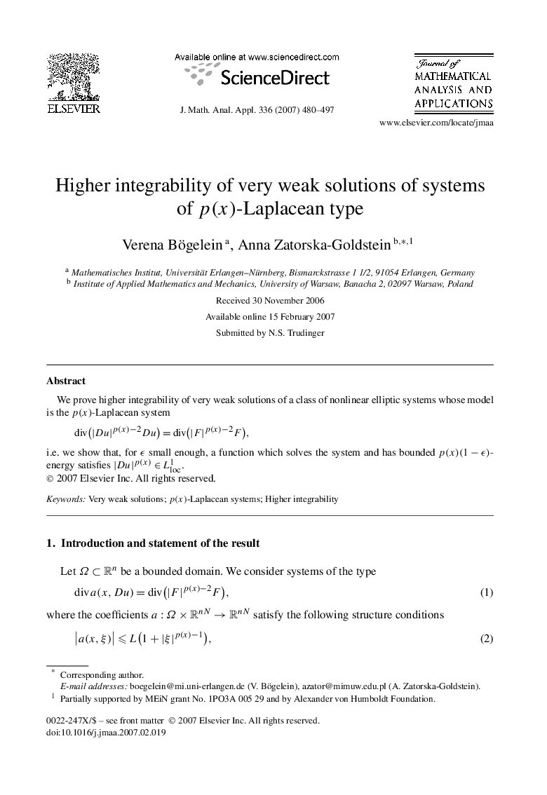 Higher integrability of very weak solutions of systems of p(x)p(x)-Laplacean type