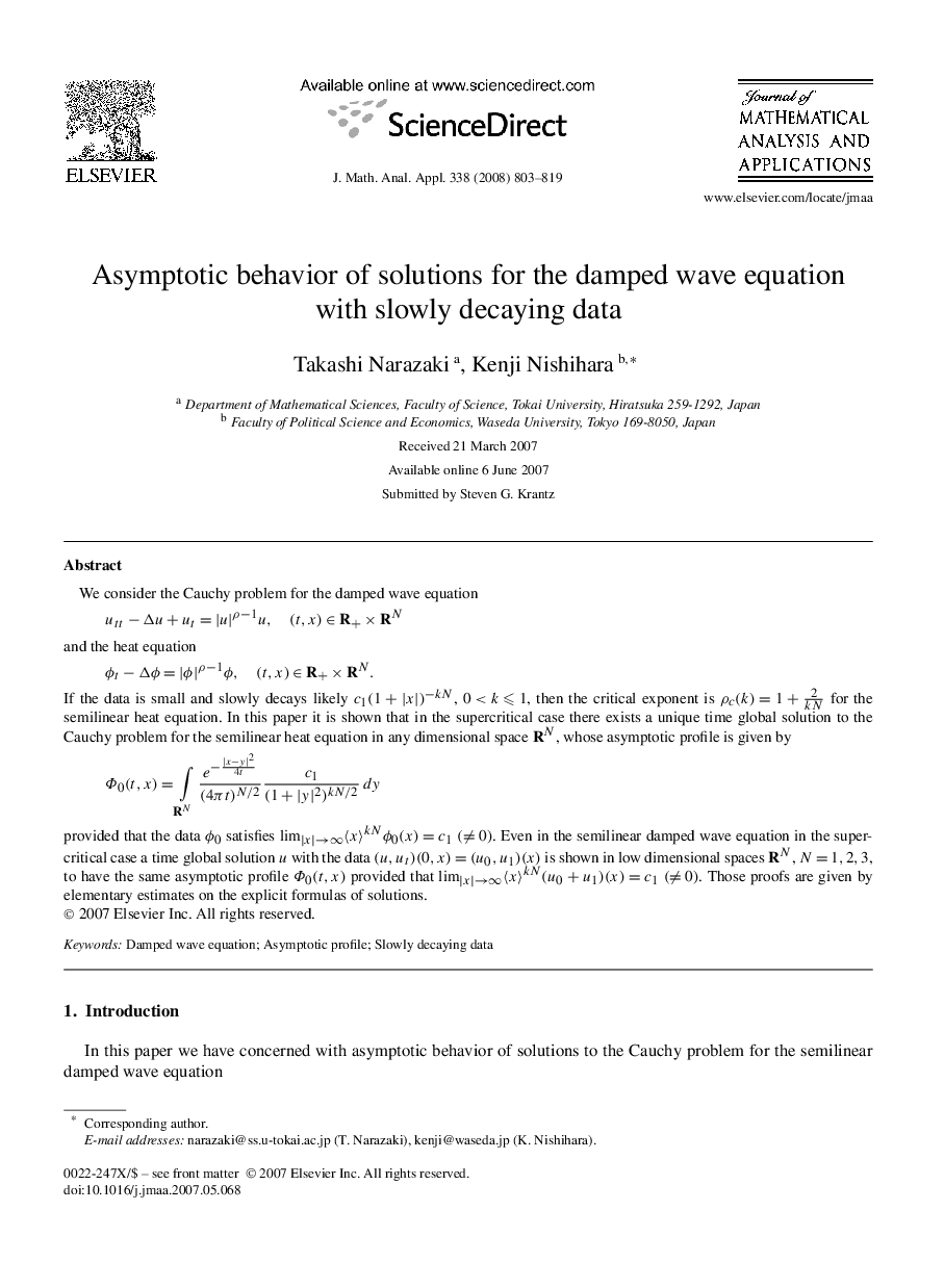 Asymptotic behavior of solutions for the damped wave equation with slowly decaying data