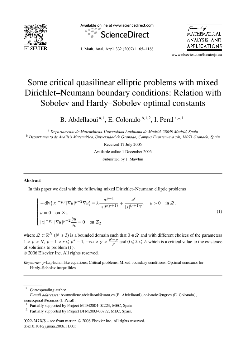 Some critical quasilinear elliptic problems with mixed Dirichlet–Neumann boundary conditions: Relation with Sobolev and Hardy–Sobolev optimal constants