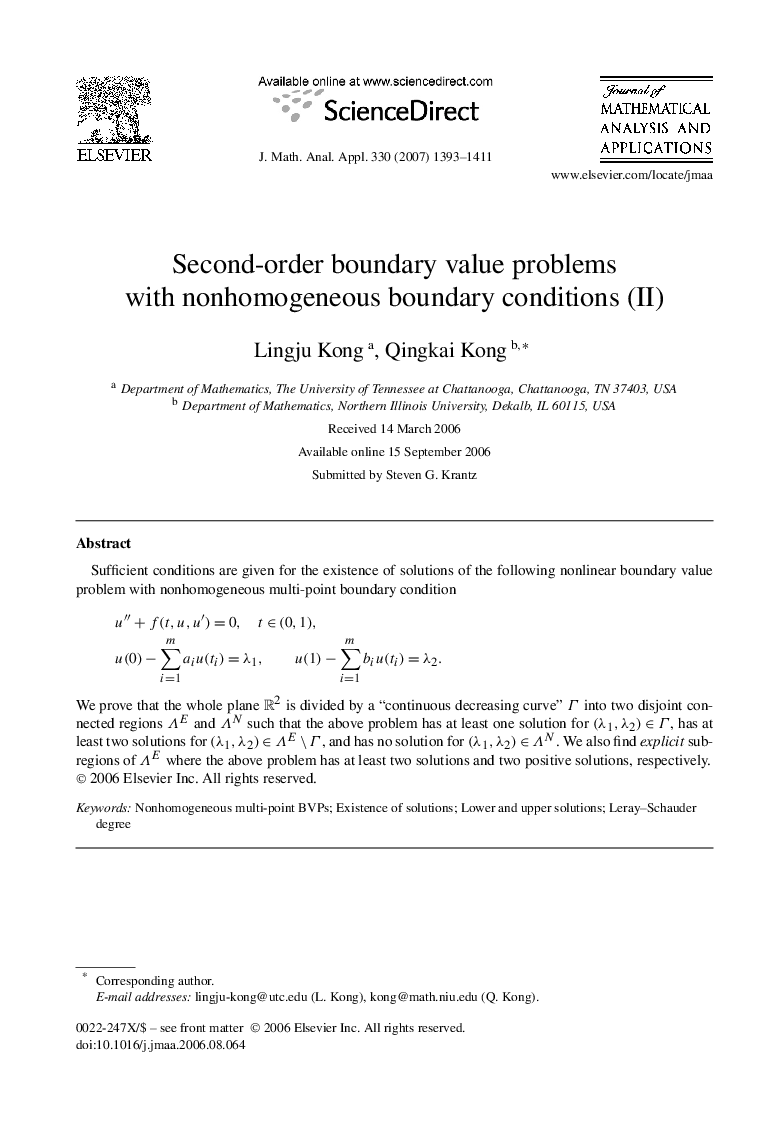 Second-order boundary value problems with nonhomogeneous boundary conditions (II)