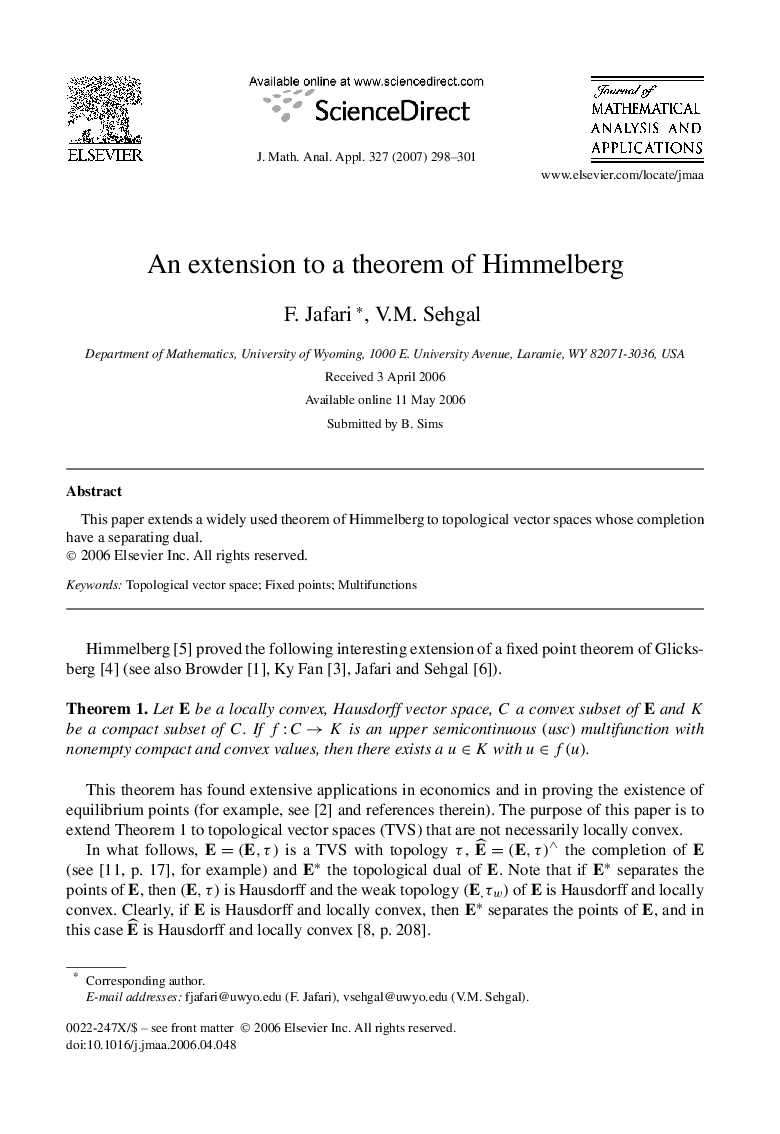 An extension to a theorem of Himmelberg