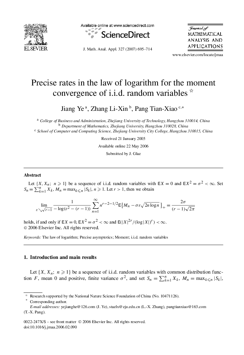 Precise rates in the law of logarithm for the moment convergence of i.i.d. random variables 