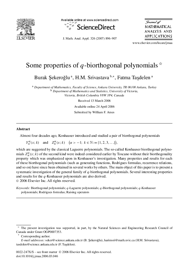 Some properties of q-biorthogonal polynomials 