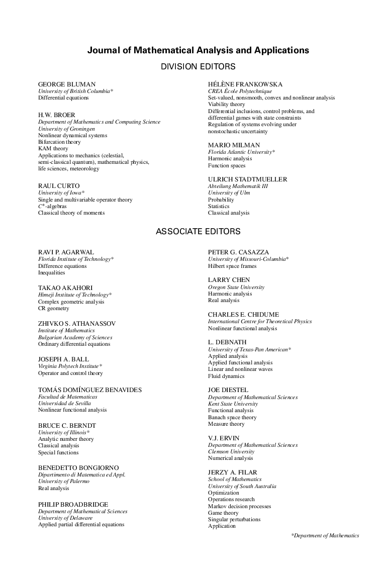 عکس صفحه اول مقاله: Editorial Board Editorial Board