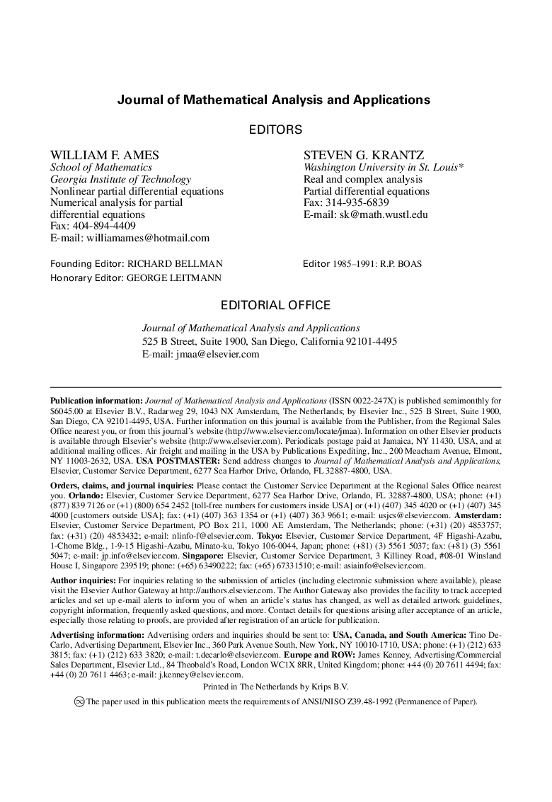 عکس صفحه اول مقاله: Editorial Board Editorial Board