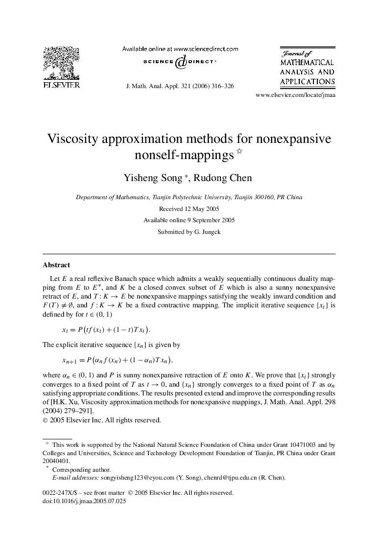 Viscosity approximation methods for nonexpansive nonself-mappings 