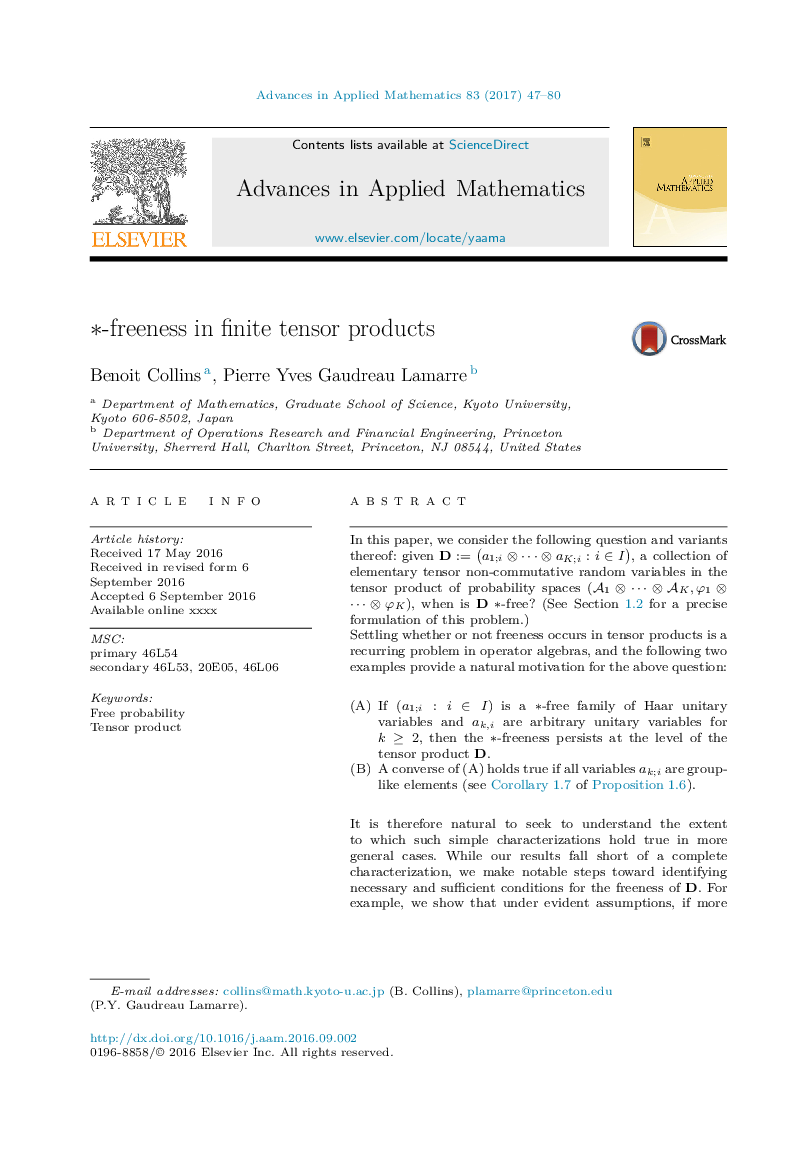 ⁎-freeness in finite tensor products