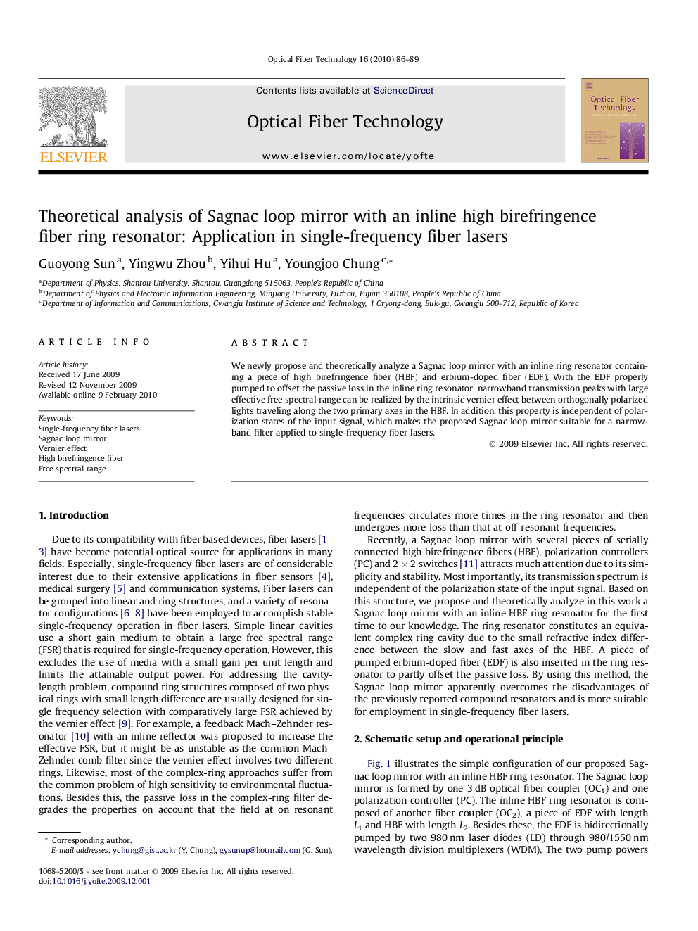 Theoretical analysis of Sagnac loop mirror with an inline high birefringence fiber ring resonator: Application in single-frequency fiber lasers