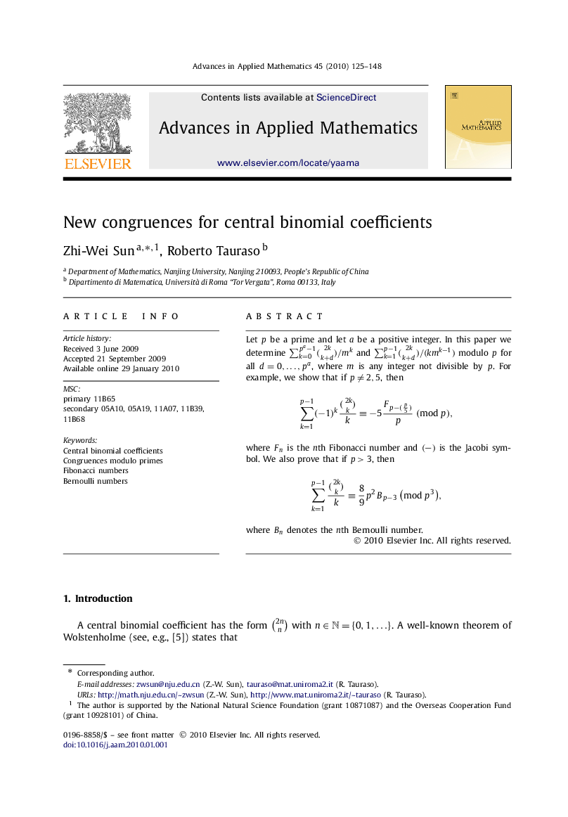 New congruences for central binomial coefficients