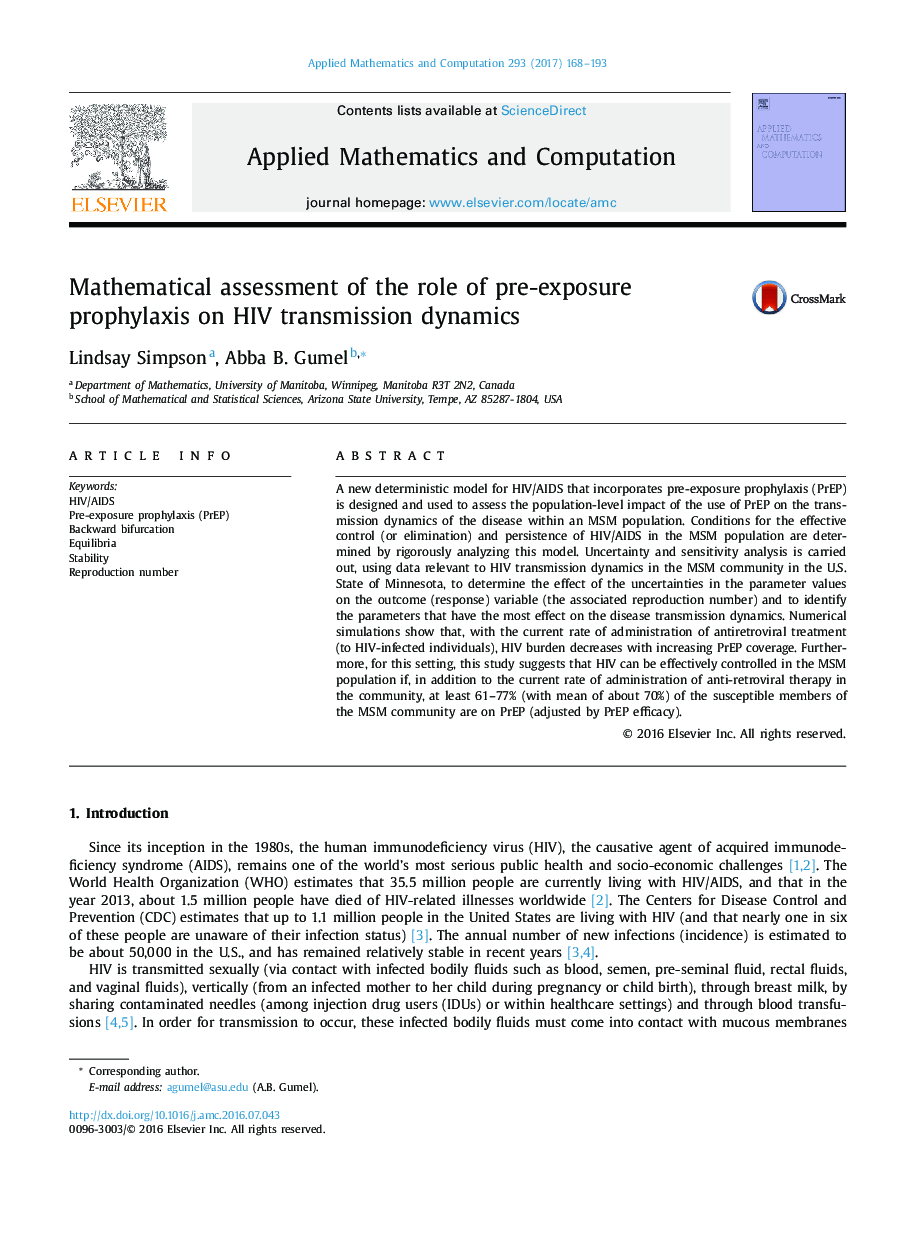 Mathematical assessment of the role of pre-exposure prophylaxis on HIV transmission dynamics
