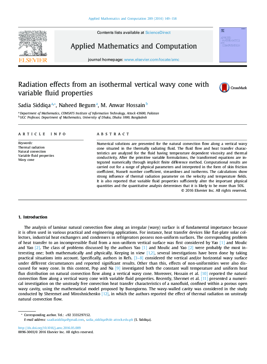 Radiation effects from an isothermal vertical wavy cone with variable fluid properties
