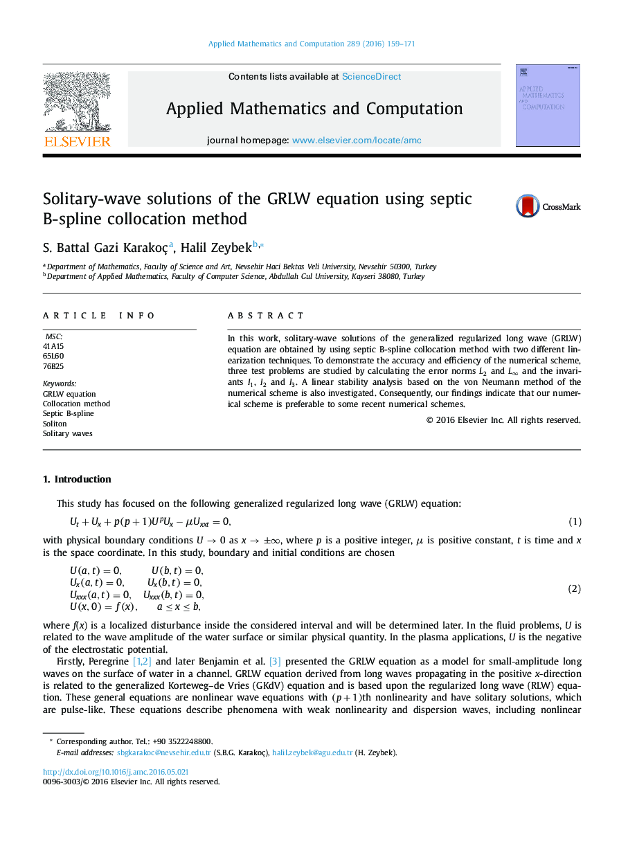 Solitary-wave solutions of the GRLW equation using septic B-spline collocation method