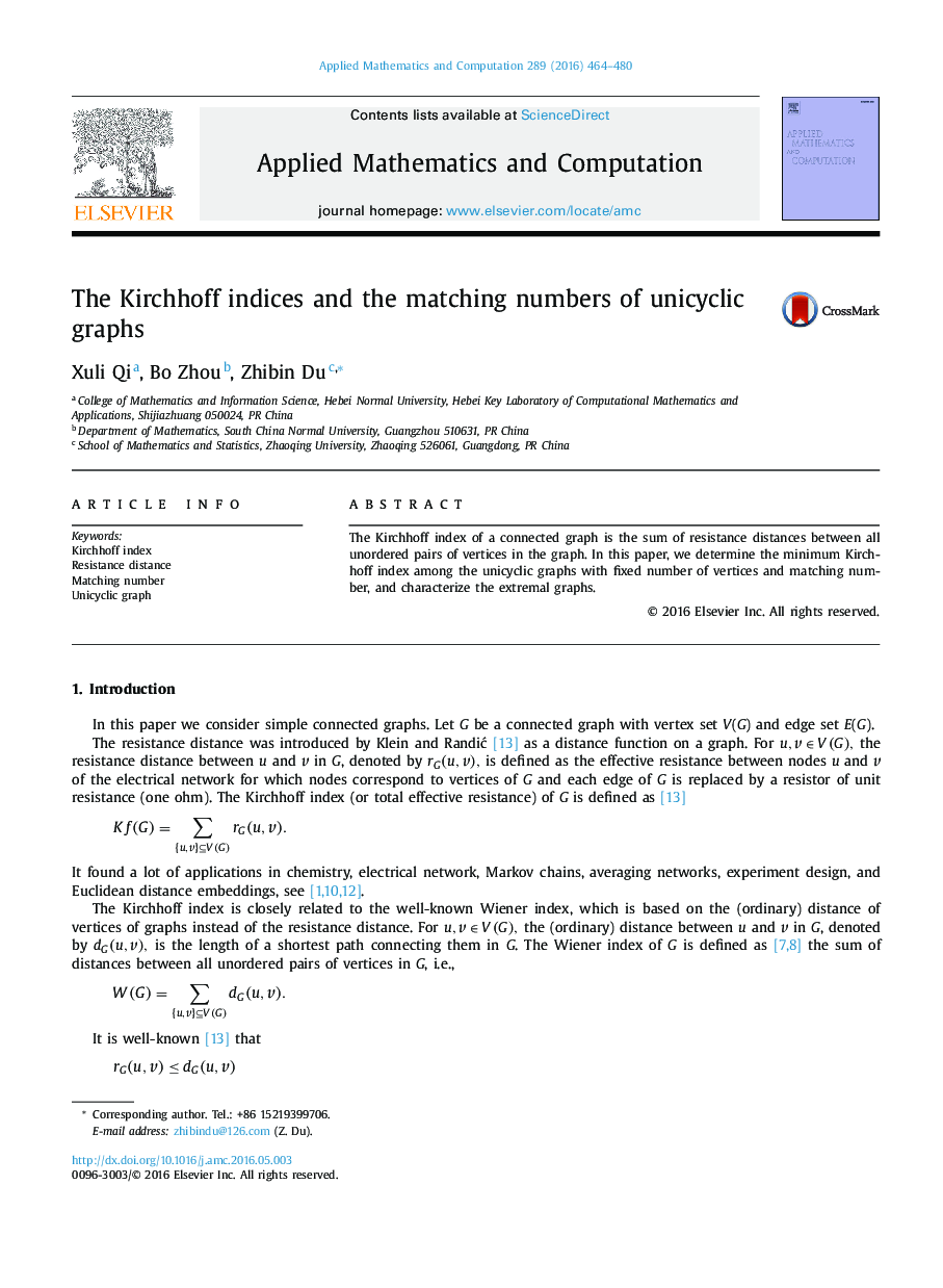 The Kirchhoff indices and the matching numbers of unicyclic graphs