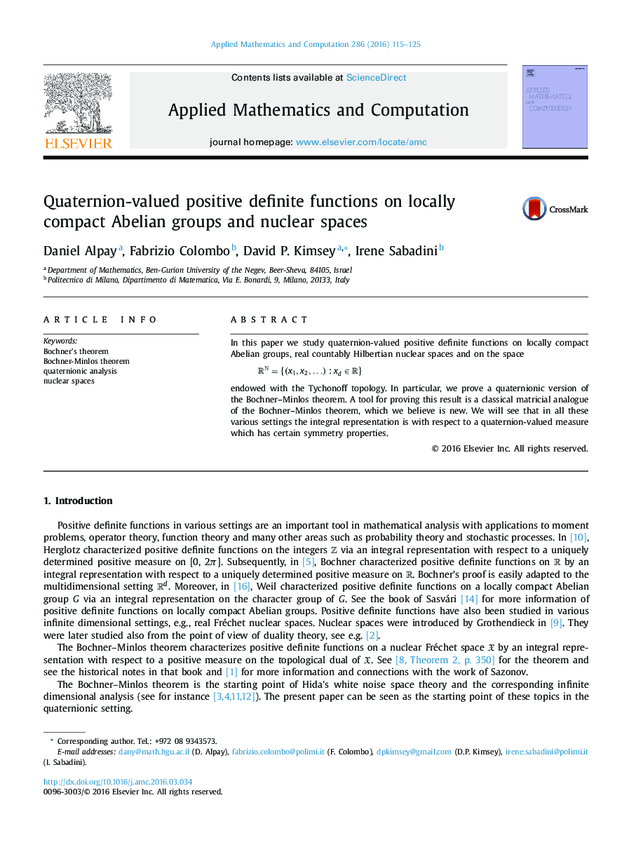 Quaternion-valued positive definite functions on locally compact Abelian groups and nuclear spaces