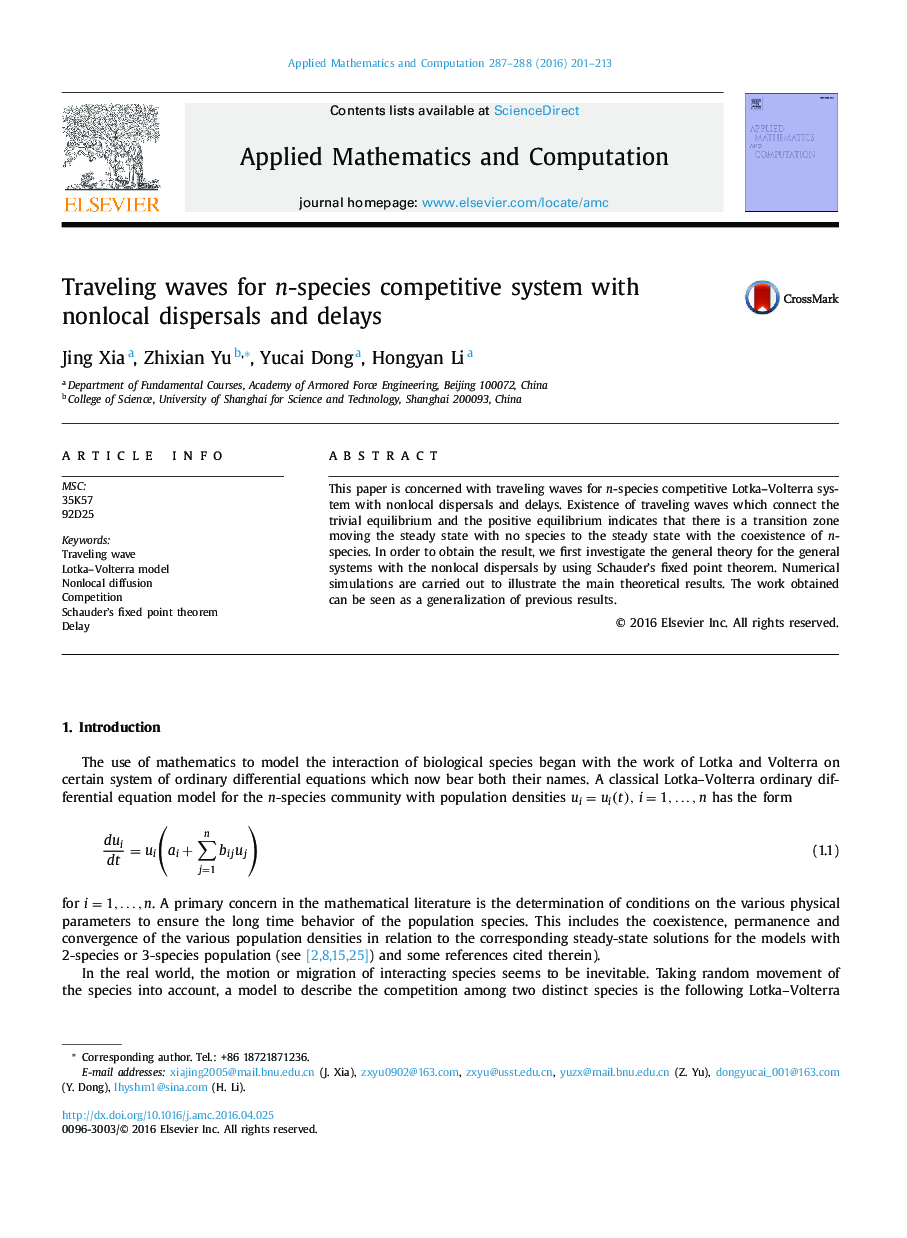 Traveling waves for n-species competitive system with nonlocal dispersals and delays