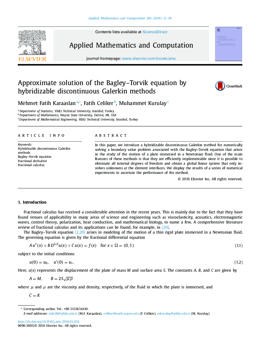 Approximate solution of the Bagley–Torvik equation by hybridizable discontinuous Galerkin methods