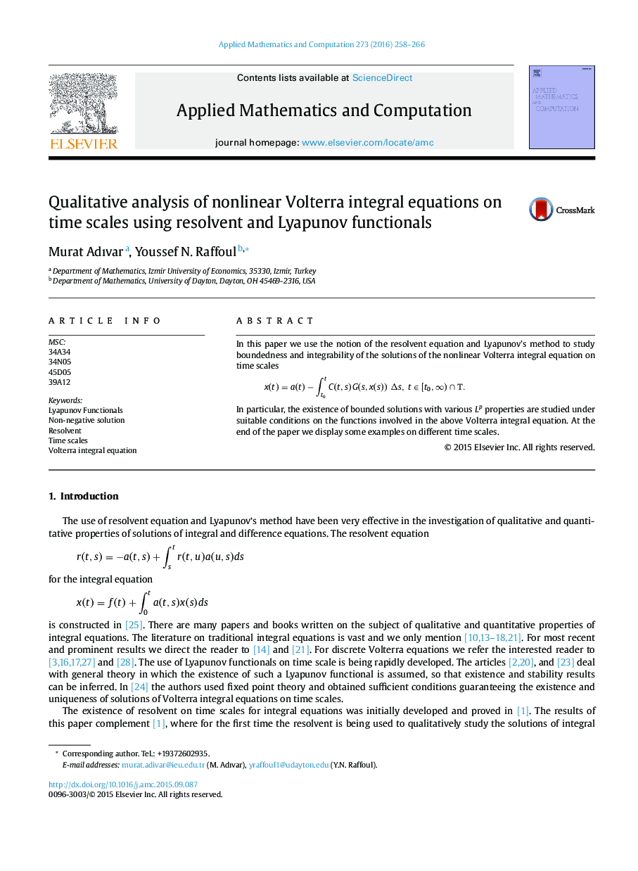 Qualitative analysis of nonlinear Volterra integral equations on time scales using resolvent and Lyapunov functionals