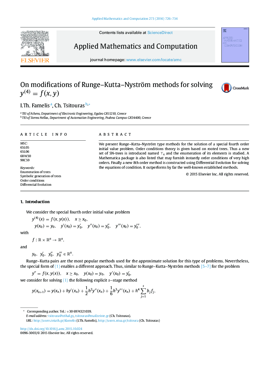 On modifications of Runge–Kutta–Nyström methods for solving y(4)=f(x,y)y(4)=f(x,y)