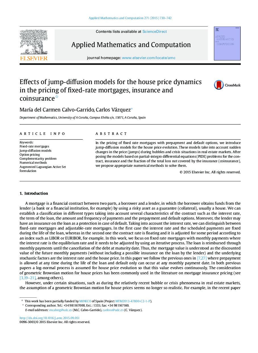 Effects of jump-diffusion models for the house price dynamics in the pricing of fixed-rate mortgages, insurance and coinsurance 