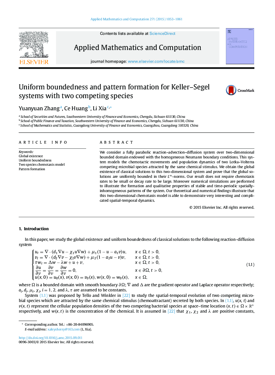 Uniform boundedness and pattern formation for Keller–Segel systems with two competing species