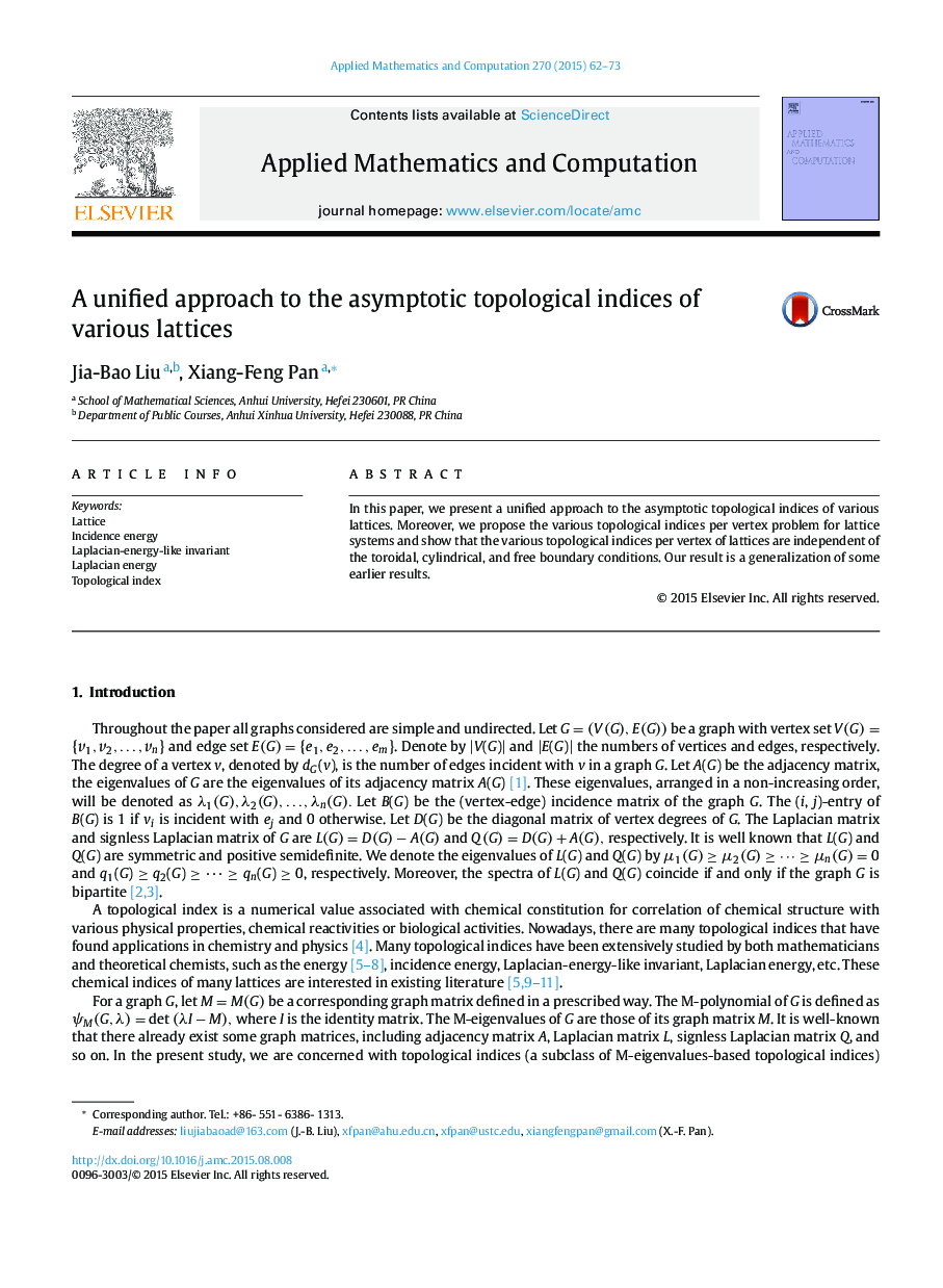 A unified approach to the asymptotic topological indices of various lattices