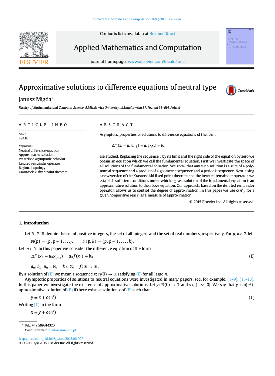 Approximative solutions to difference equations of neutral type