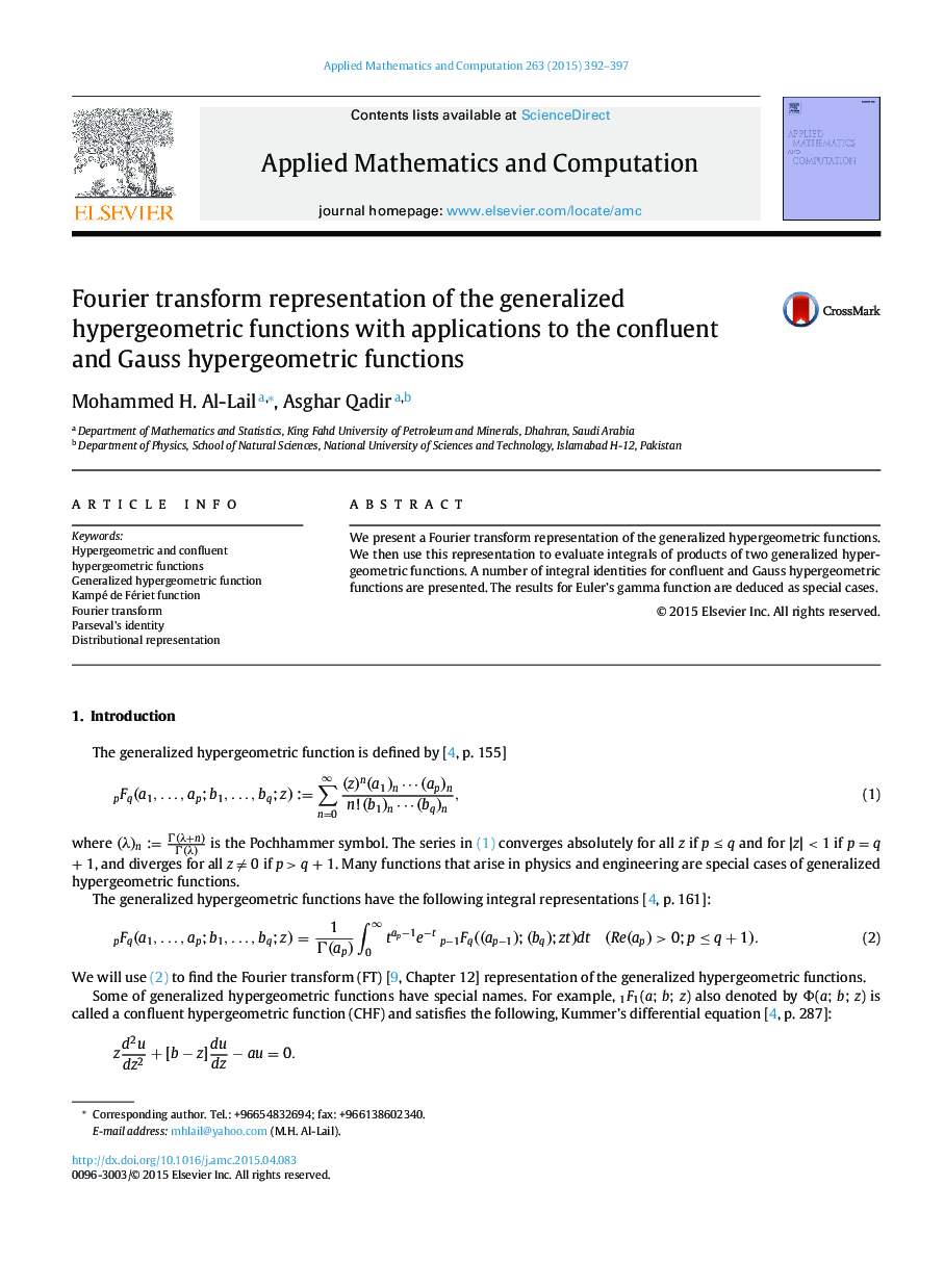 Fourier transform representation of the generalized hypergeometric functions with applications to the confluent and Gauss hypergeometric functions