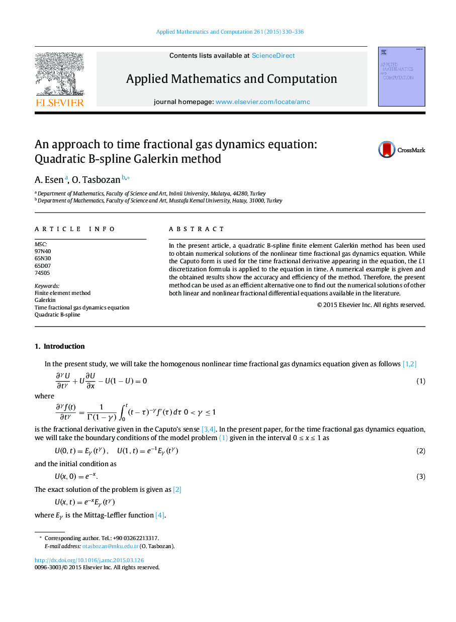 An approach to time fractional gas dynamics equation: Quadratic B-spline Galerkin method