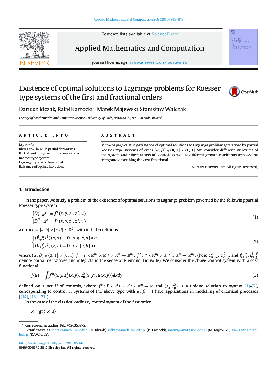 Existence of optimal solutions to Lagrange problems for Roesser type systems of the first and fractional orders