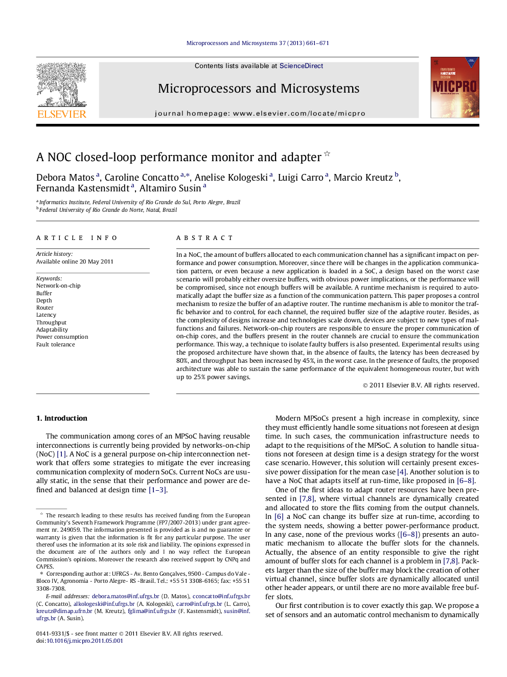 A NOC closed-loop performance monitor and adapter 