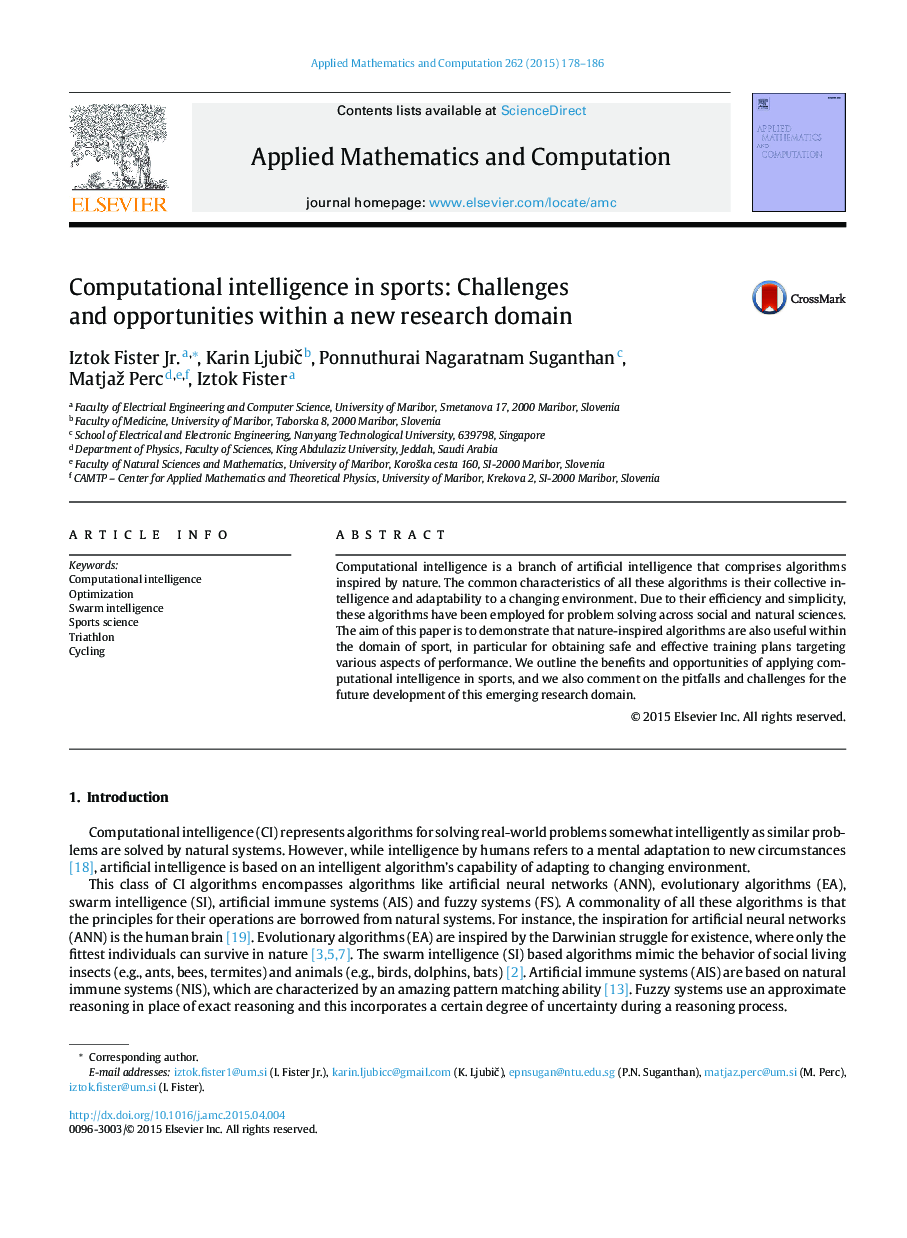 Computational intelligence in sports: Challenges and opportunities within a new research domain