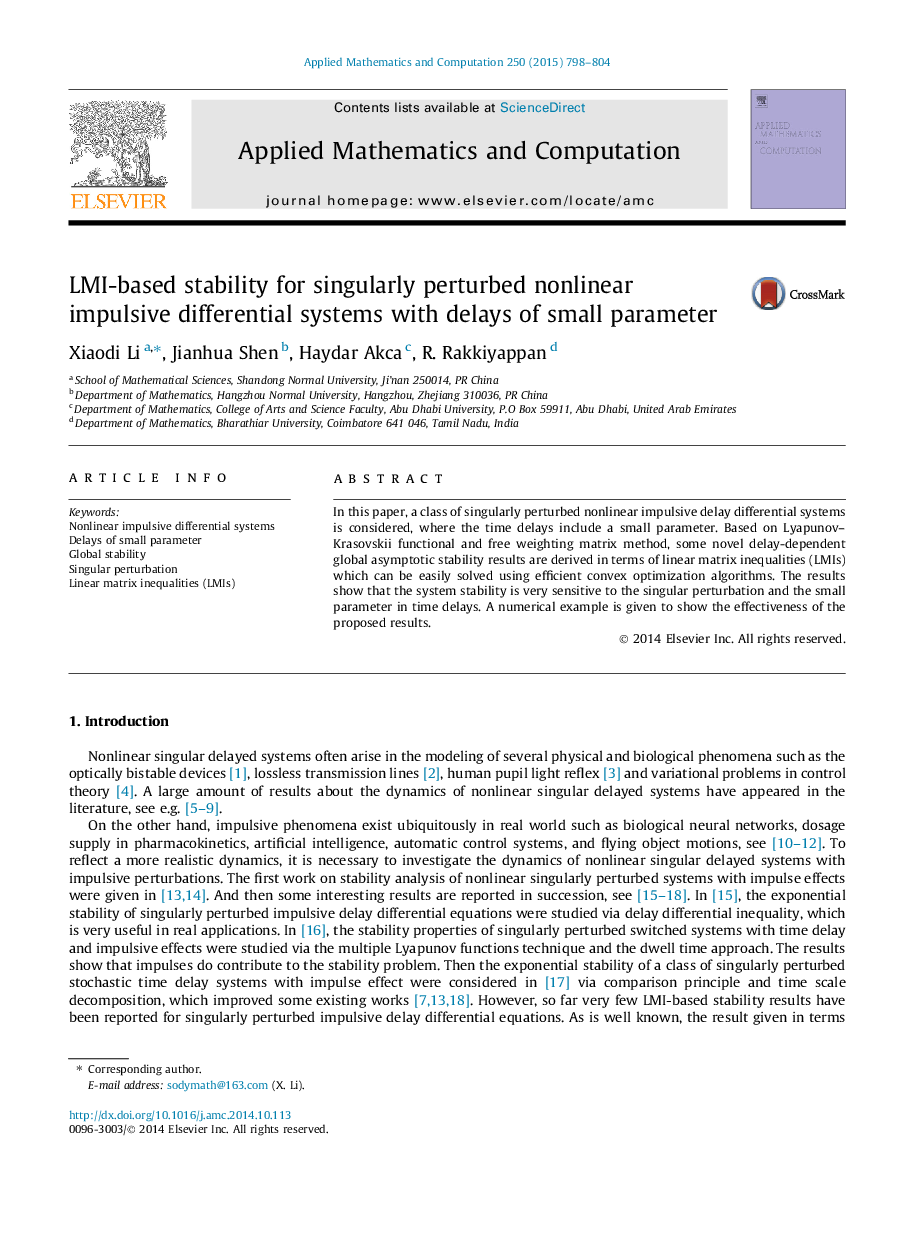 LMI-based stability for singularly perturbed nonlinear impulsive differential systems with delays of small parameter