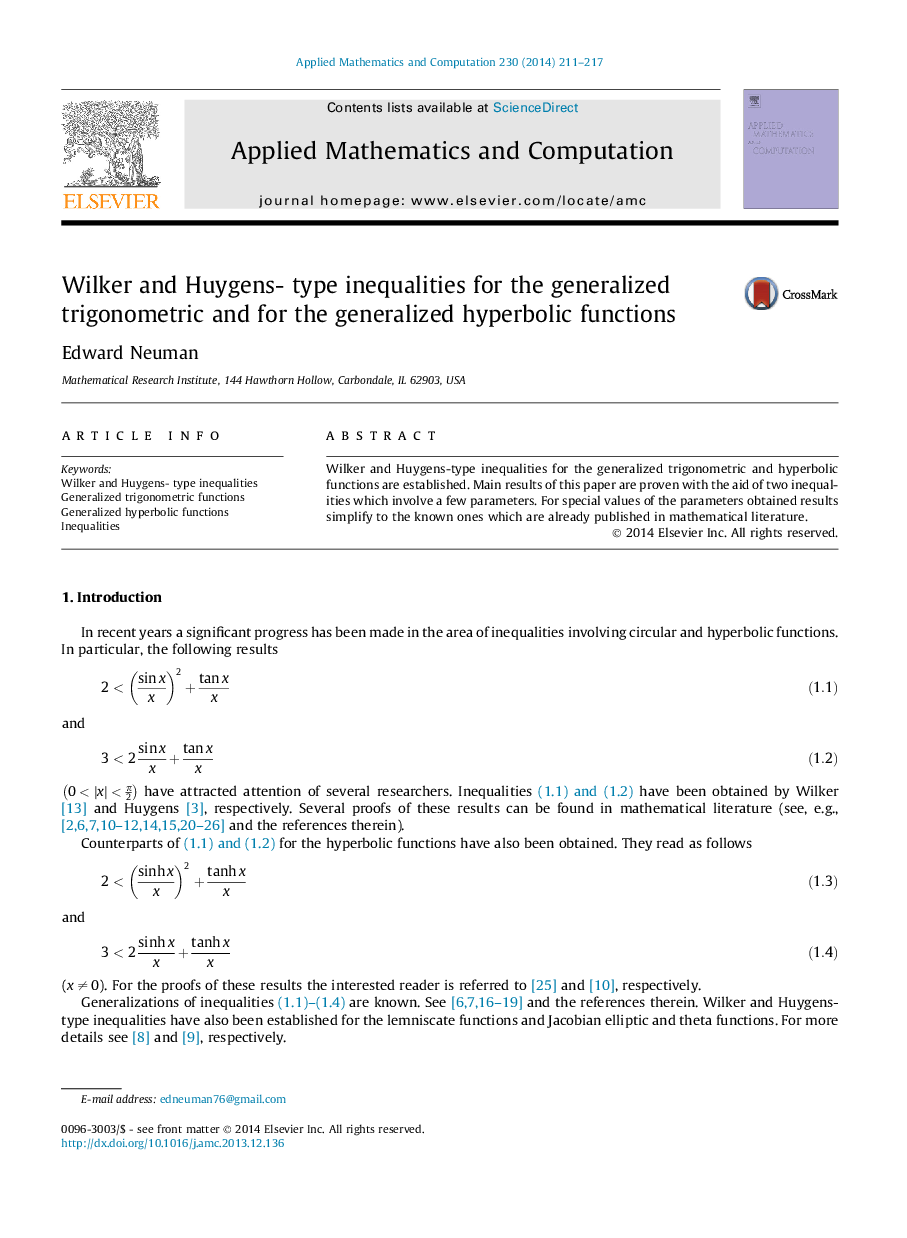 Wilker and Huygens- type inequalities for the generalized trigonometric and for the generalized hyperbolic functions