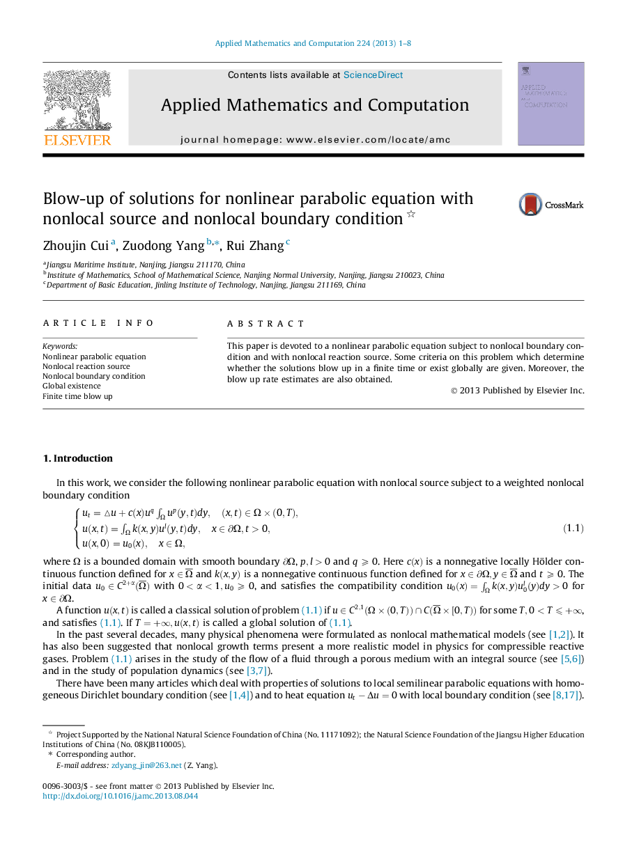 Blow-up of solutions for nonlinear parabolic equation with nonlocal source and nonlocal boundary condition 