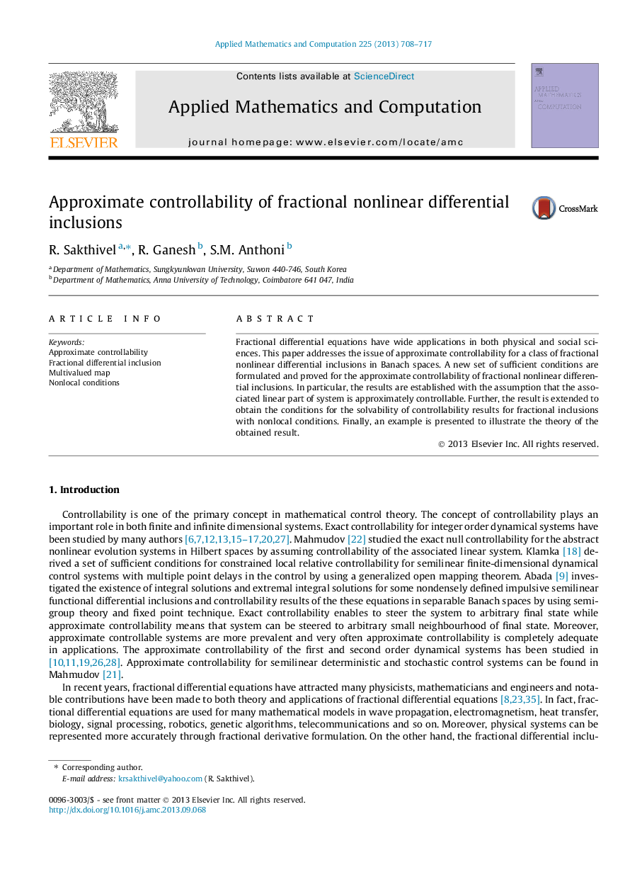 Approximate controllability of fractional nonlinear differential inclusions