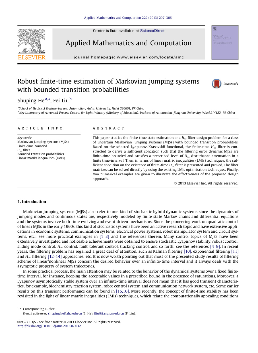 Robust finite-time estimation of Markovian jumping systems with bounded transition probabilities