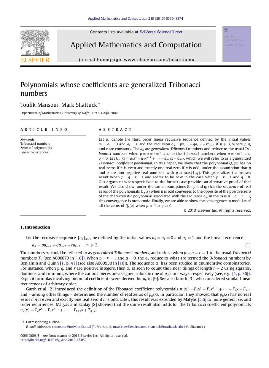 Polynomials whose coefficients are generalized Tribonacci numbers